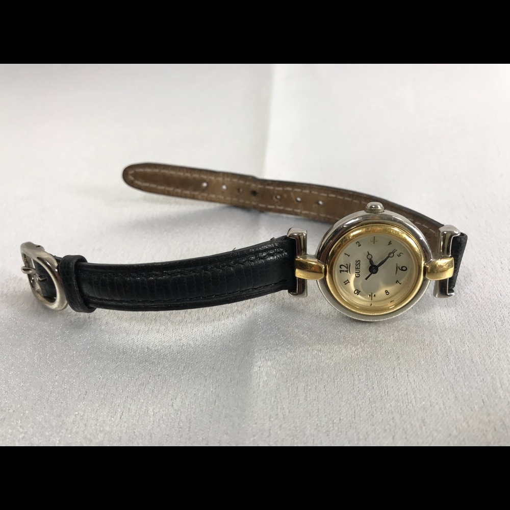 Women's GUESS Watch Leather Band Scratch On Face